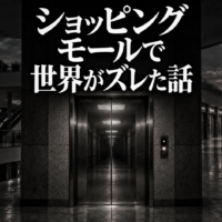 無人のショッピングモールのエレベーターと「ショッピングモールで世界がズレた話」の題名