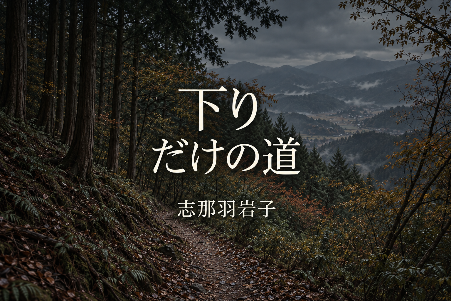 下りだけの道、志那羽岩子。作品共通タイトル画像。